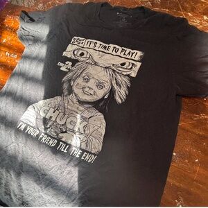 Black and White Chucky Childs Play 2 “Good Guys Finish Last” Graphic Tee